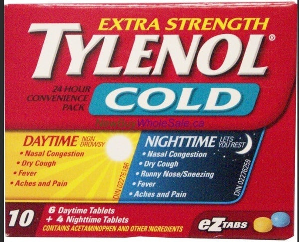 TYLENOL EXTRA STRENGTH COLD 24HR CONVENIENCE PACK 6 DAYTIME + 4 NIGHTTIME TABLETS X 6