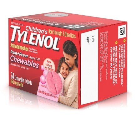 CHILDREN'S TYLENOL FEVER & PAIN ACETAMINOPHEN SUSPENSION USP 160MG/5ML BUBBLEGUM FLAVOUR