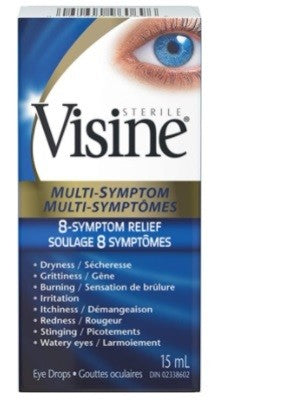 VISINE FOR ALLERGY 3 SYMPTOM RELEIF STERILE TETRAHDROZOLINE HYDROCHLORIDE DROPS 15ML X 6