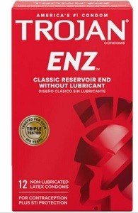 TROJAN CONDOM ENZ NON LUBRICANT 3PK