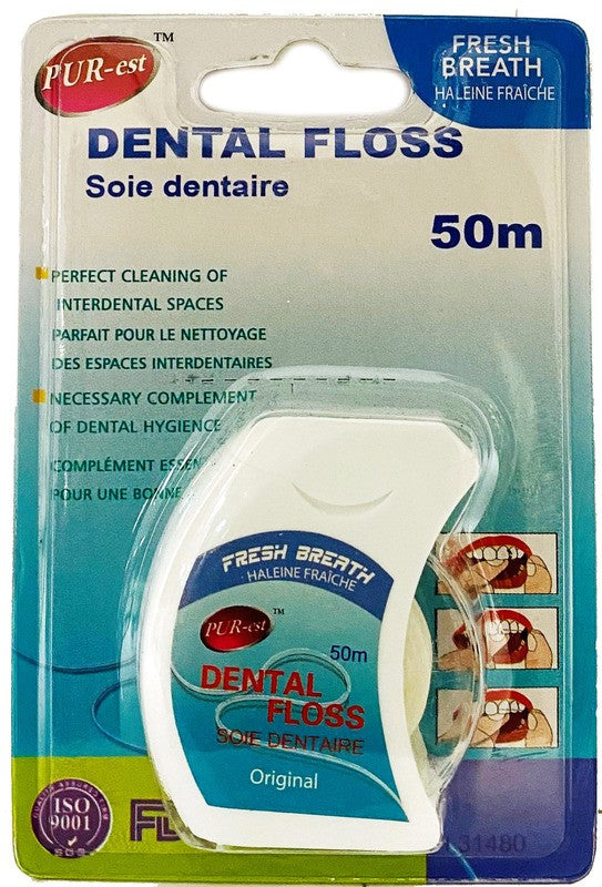 PUREST DENTAL FLOSS WAXED ORIGINAL 50 M 1PK