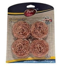 Pure Kleen 4Pk Copper Coated Scrubber/Blister Card ..