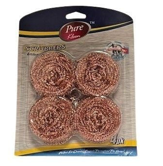 PURE KLEEN 4PK COPPER COATED SCRUBBER/BLISTER CARD