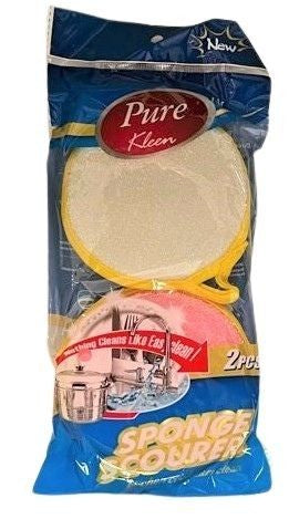 PURE KLEEN 2PK SOFT COLOR ROUND CLEANING PAD