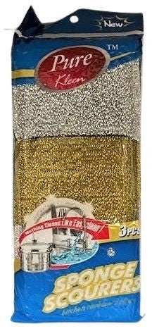 Pure Kleen 3Pk Gold And Silver Mix Color Cleaning Pad