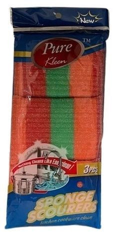 PURE KLEEN 3PK RAINBOW COLOR CLEANING PAD
