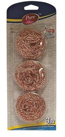 PURE KLEEN 3PK COPPER COATED SCRUBBER/BLISTER CARD