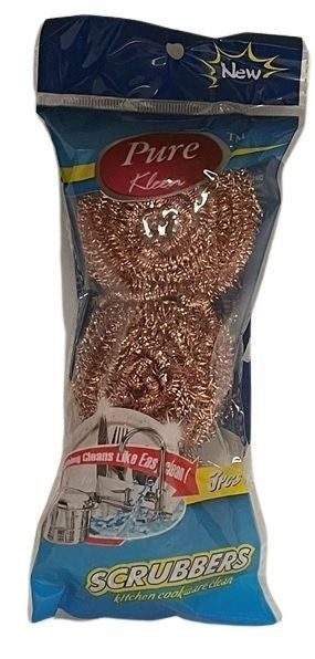 PURE KLEEN 3PK COPPER COATED SCRUBBER IN POLY BAG