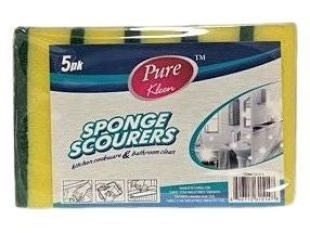 Pure Kleen 5Pk Nylon Sponge Scourer Cleaning Pad /Card