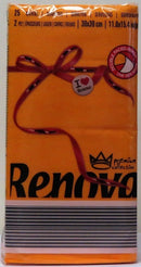 RENOVA DINNER NAPKINS 1/6 FOLDED ORANGE 25 COUNT