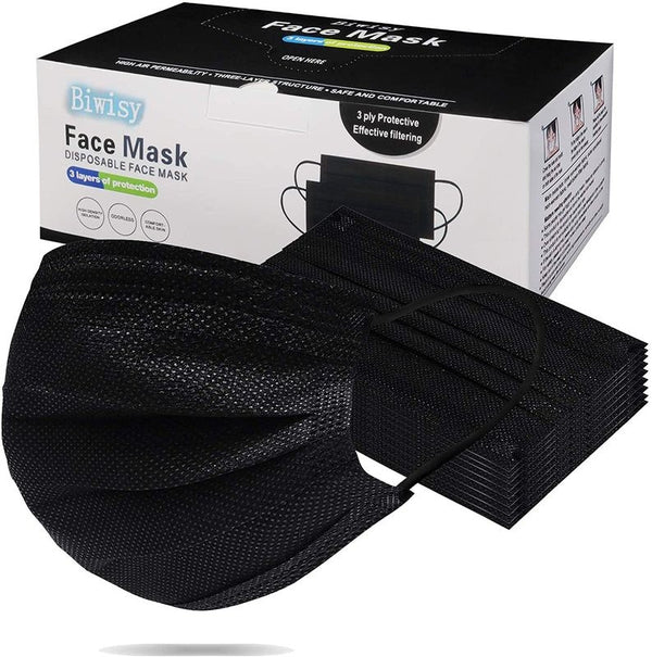 Face Mask 3ply Black