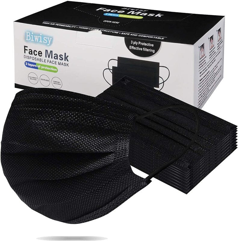 Face Mask 3ply Black
