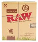 RAW ROLLING PAPERS NATURAL UNREFINED ORGANIC HEMP KING SIZE SLIM