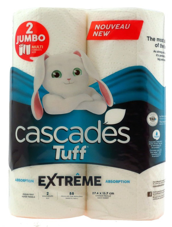 CASCADES TUFF EXTREME PAPER TOWEL 2ROLLS 88SHEET