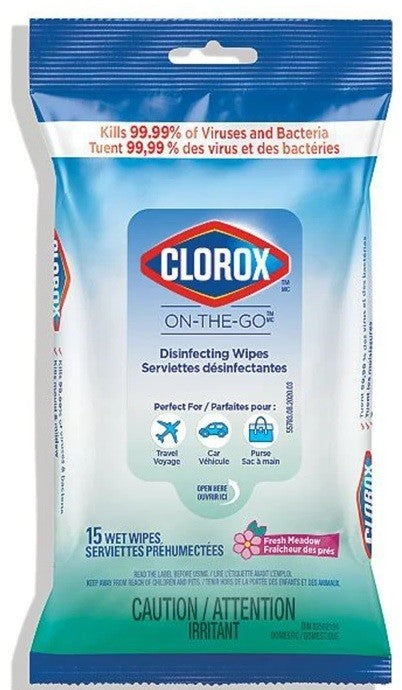 Clorox Disinfectant Wipes On The Go Flat 15ct