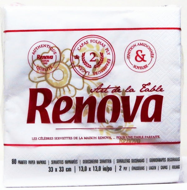 RENOVA LUNCHEON NAPKINS ART TABLE 2 PLY DECO 80 COUNT X 30