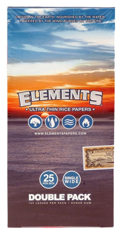 ELEMENTS ULTRA THIN RICE ROLLING PAPERS DOUBLE PACK SINGLE WIDE