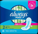 Always Maxi Size 2 Long Super Without Flexi Wings Pads 26ct