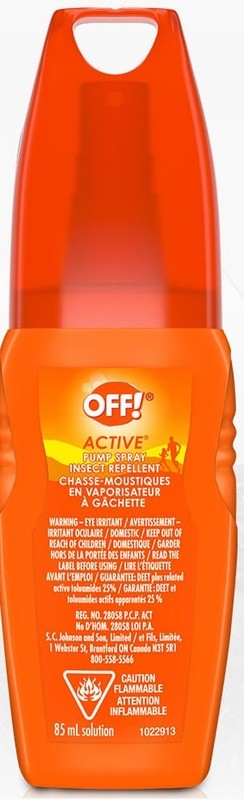 OFF ACTIVE PUMP SPRAY INSECT REPELLENT 85ML