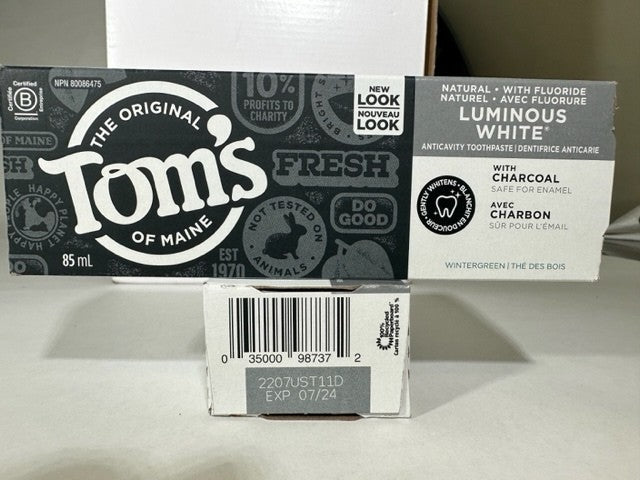 TOM TOOTHPASTE LUMMS WHITE CHARCOAL 85ML