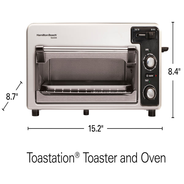 Hamilton Beach Toastation 2 Slice Toaster and Countertop Toaster Oven, Black, 22723