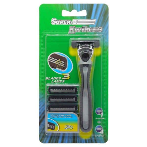 SUPER-Z KWIK 3 RAZORS + 4 BLADES