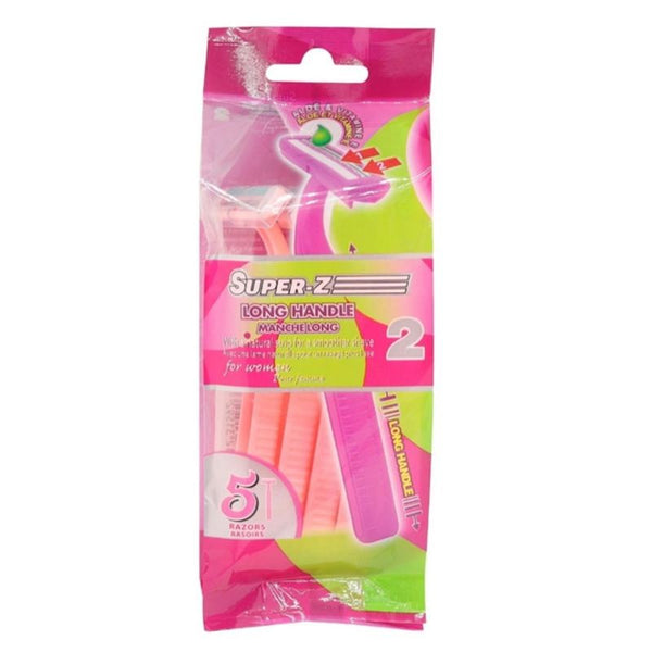 SUPER-Z LONG HANDLE RAZOR WOMEN 5PK