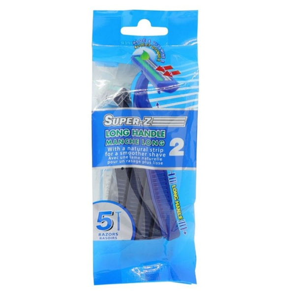 SUPER-Z LONG HANDLE RAZOR BLUE 5PK