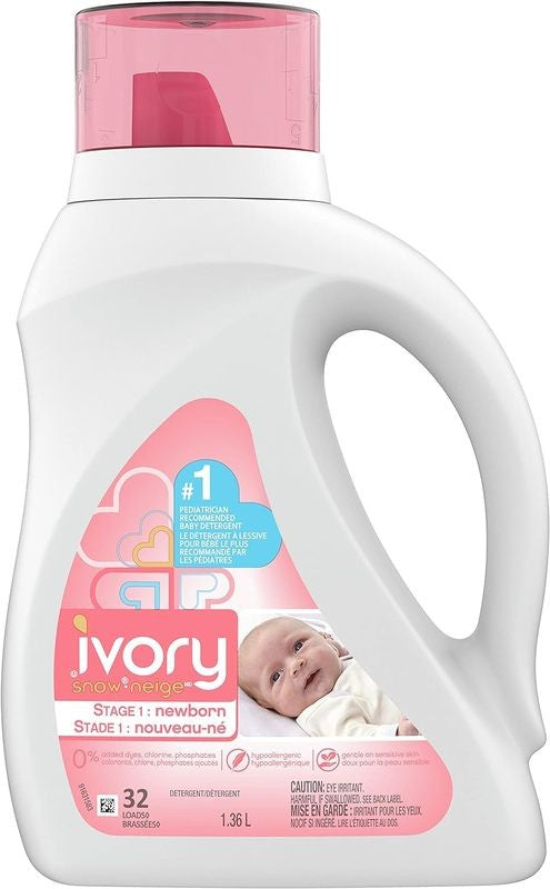 IVORY LAUNDRY DETERGENT BABY 32 LOADS 1.36L