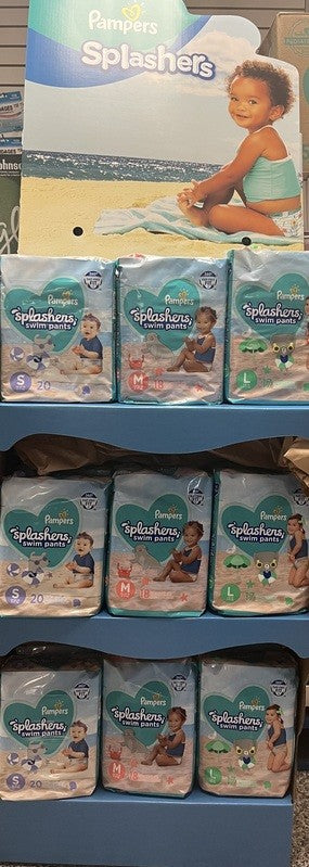 PAMPERS TRAINERS SPLASHERS SHELF DISPLAY X 18