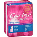 PLAYTEX CAREFREE ACTI-FRESH BODY SHAPE REGULAR TO GO 54PK