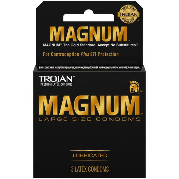 TROJAN CONDOM LUB MAGNUM BLACK LARGE SIZE 3PK