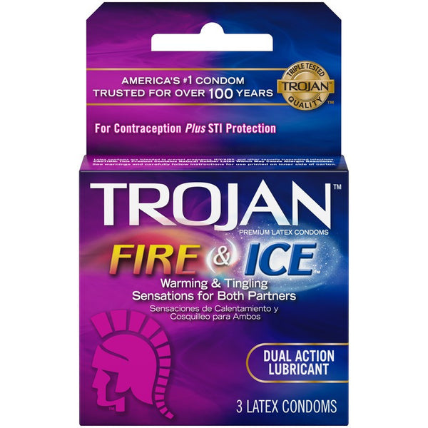 TROJAN CONDOM FIRE AND ICE 3PK