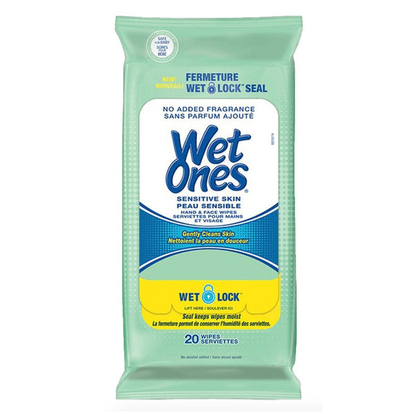 Wet Ones Wipes Sensitive Skin Travel Pack 20's..