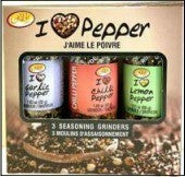 RITSH SPICE 3 SEASONOING GRINDERS LEMON PEPPER 60G CHILLI PEPPER 30G & GARLIC PEPPER 52G