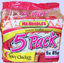 MR. NODDLES FLAT 5 PACK SPICY CHICKEN 85 GRAM