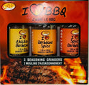 RITSH I LOVE BBQ 3 PACK SPICE GRINDER SET - LEMON PEPP