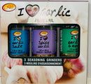 RITSH I LOVE GARLIC 3 PACK SPICE GRINDER SET - GARLIC SALT