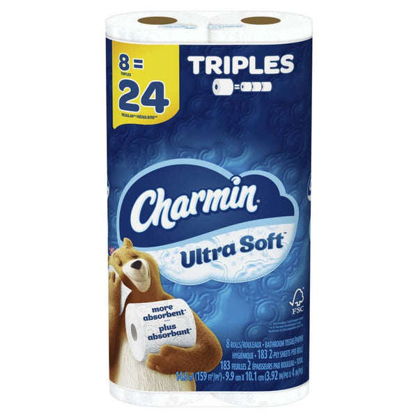 CHARMIN TOILET PAPER SOFT TRIPLES 8=24