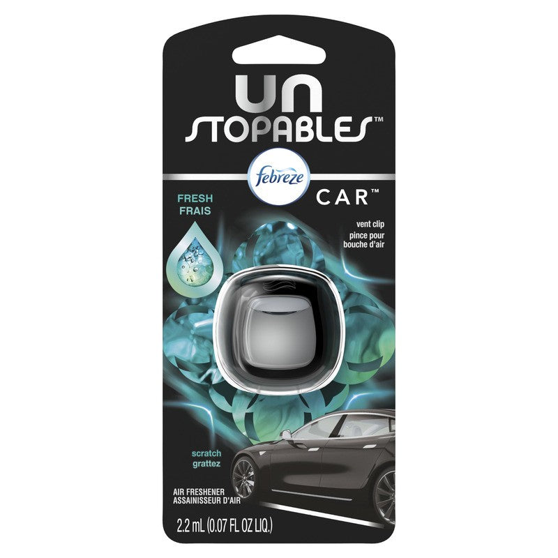 Febreze Unstopables Car Odor-Fighting Car Freshener Vent Clip Fresh 2.2ML