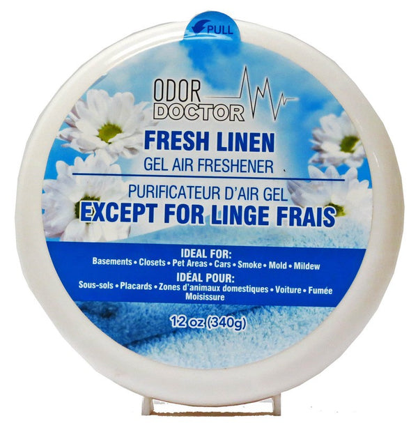 ODOR DOCTOR GEL AIR FRESHENER FRESH LINEN 340G X 12..