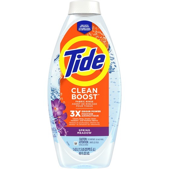 Tide Deep Cleansing Fabric Rinse with 3X Odor Power, Spring Meadow, 48 oz