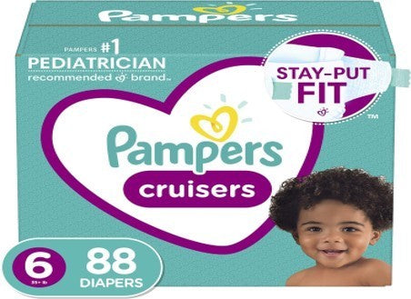 Pampers Diapers Cruisers S6 Huge 88 Count