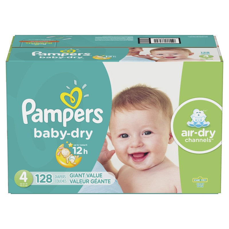 Pampers Baby Dry Extra Protection Diapers Size 4 128 Count