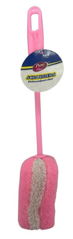 PURE KLEEN CLEANING BRUSH WITH HANDLE PINK