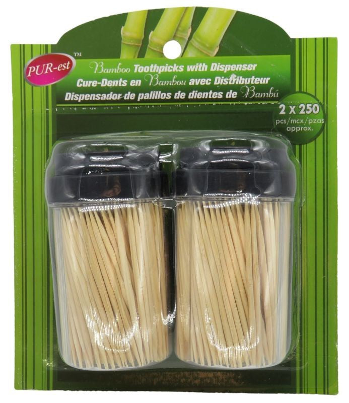 PUREST 2X250 BAMBOO TOOTHPICKS IN BLISTER