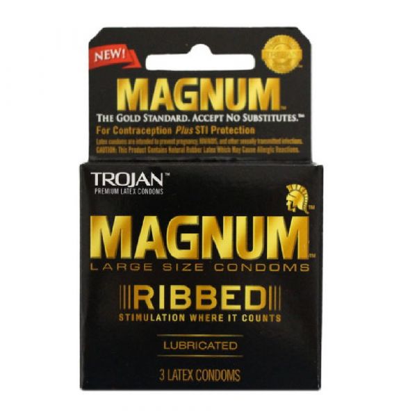 TROJAN 3CT MAGNUM RIBBED/48 ()