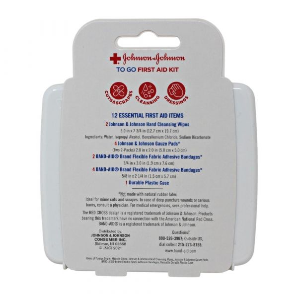 J&J FIRST-AID TO-GO! 12CT MINI DURABLE PLASTIC CASE/48 ()