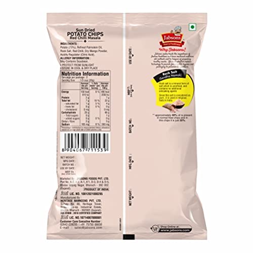 Jabsons Sun-Dried Potato Chips - 24 x 110gm