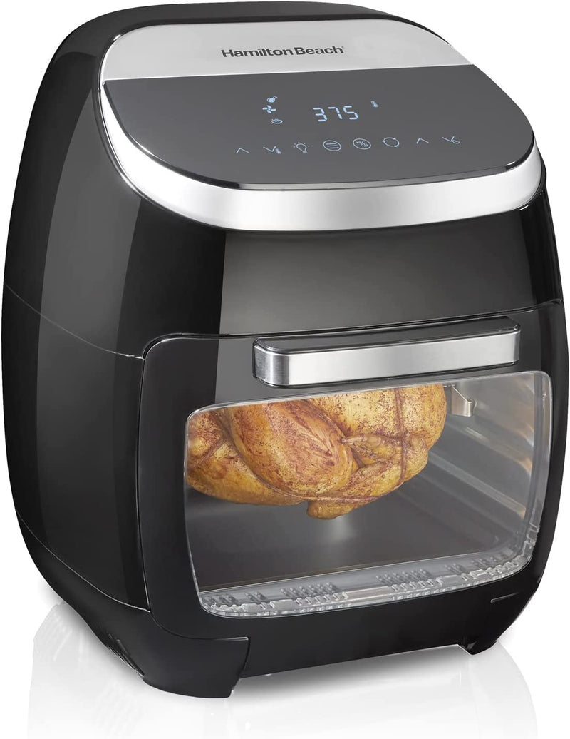 Hamilton Beach 11.6 QT Digital Air Fryer Oven with Rotisserie, 8 Pre-Set Functions including Dehydrator, Roaster & Toaster, 1700W, Black (35073)